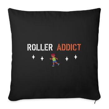 Roller addict - Housse de coussin décorative 45 x 45 cm - noir - Devant