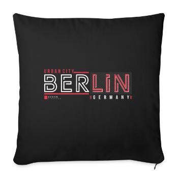 Berlin Urban City Style Fan Travel Streetwear - Sofa pillowcase 17,3'' x 17,3'' (45 x 45 cm) - black - Front