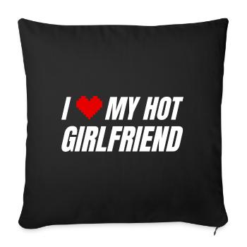 I Heart My Gamer Girl Girlfriend Zocken Pc Zocker - Sofakissenbezug 45 x 45 cm - Schwarz - Vorne