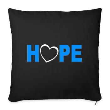 Hope with heart - Sofa pillowcase 17,3'' x 17,3'' (45 x 45 cm) - black - Front
