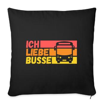 Busfahrer Bus - Sofakissenbezug 45 x 45 cm - Schwarz - Vorne