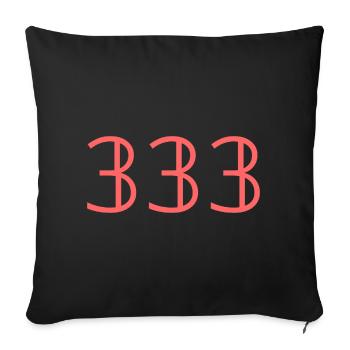 Nombres |333|. - Housse de coussin décorative 45 x 45 cm - noir - Devant