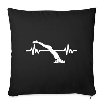 Heartbeat Swimmer - Diver Water Sports Athlete - Sofa pillowcase 17,3'' x 17,3'' (45 x 45 cm) - black - Front