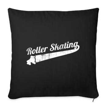 Patinage à roulettes des années 80 - Housse de coussin décorative 45 x 45 cm - noir - Devant