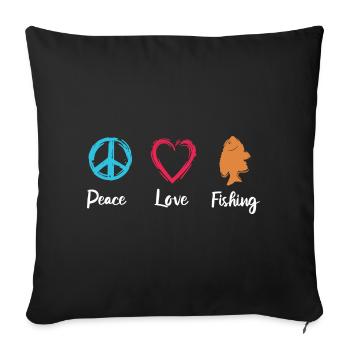Peace Love Pêche - Housse de coussin décorative 45 x 45 cm - noir - Devant