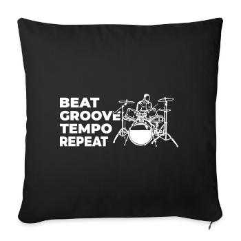 Beat Groove Tempo Repeat - Sofa pillowcase 17,3'' x 17,3'' (45 x 45 cm) - black - Front
