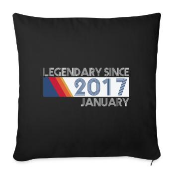 Retro SiFi Legendary since January 2017 - Born - Sofa pillowcase 17,3'' x 17,3'' (45 x 45 cm) - black - Front