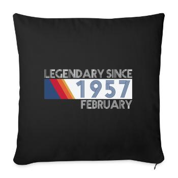 Retro SiFi Legendary depuis février 1957 - Naissance - Housse de coussin décorative 45 x 45 cm - noir - Devant