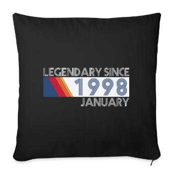 Retro SiFi Legendary since January 1998 - Geburtst - Sofa pillowcase 17,3'' x 17,3'' (45 x 45 cm) - black - Front