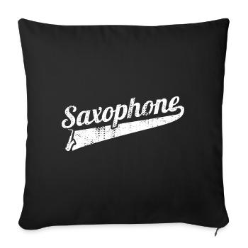 Saxophone drôle - Housse de coussin décorative 45 x 45 cm - noir - Devant