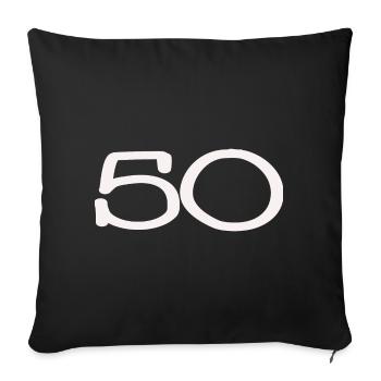 50. 50 YEARS. 50th ANNIVERSARY. 50TH ANNIVERSARY. - Sofa pillowcase 17,3'' x 17,3'' (45 x 45 cm) - black - Front
