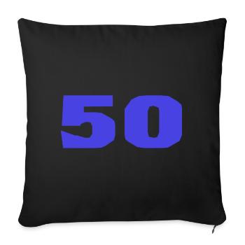 50. 50 YEARS. 50th ANNIVERSARY. 50TH ANNIVERSARY. - Sofa pillowcase 17,3'' x 17,3'' (45 x 45 cm) - black - Front