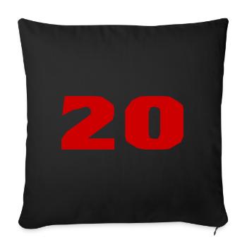 20. 20 YEARS. 20th ANNIVERSARY. 20TH ANNIVERSARY. - Sofa pillowcase 17,3'' x 17,3'' (45 x 45 cm) - black - Front