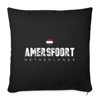 Amerfoort Netherlands Crest Tee - Sofa pillowcase 17,3'' x 17,3'' (45 x 45 cm) - black - Front