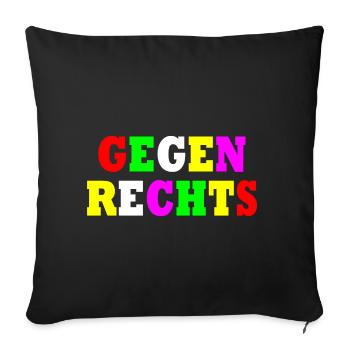 Gegen rechts - Sofakissenbezug 45 x 45 cm - Schwarz - Vorne