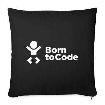 Né pour coder - Housse de coussin décorative 45 x 45 cm - noir - Devant