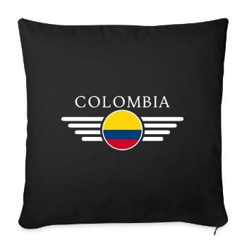 T-shirt design de style colombien - Housse de coussin décorative 45 x 45 cm - noir - Devant