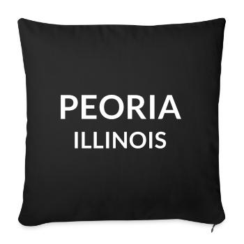 Peoria Illinois USA - Sofa pillowcase 17,3'' x 17,3'' (45 x 45 cm) - black - Front