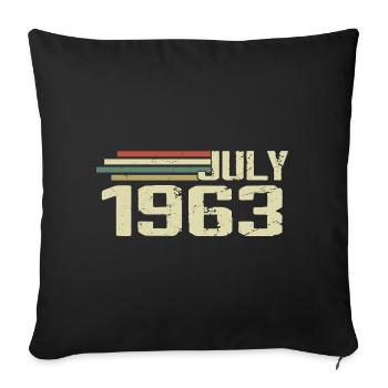 Anniversaire juillet 1963 Année 1963 juillet Né en 1963 - Housse de coussin décorative 45 x 45 cm - noir - Devant