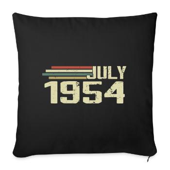 Anniversaire juillet 1954 Année 1954 juillet Né en 1954 - Housse de coussin décorative 45 x 45 cm - noir - Devant