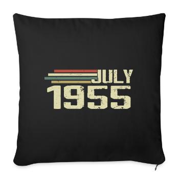 Anniversaire juillet 1955 Année 1955 juillet Né en 1955 - Housse de coussin décorative 45 x 45 cm - noir - Devant
