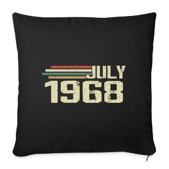 Anniversaire Juillet 1968 Année 1968 Juillet Année 1968 - Housse de coussin décorative 45 x 45 cm - noir - Devant