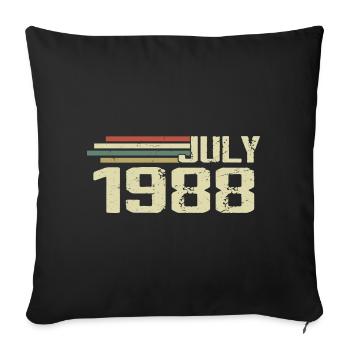 Anniversaire Juillet 1988 Année 1988 Juillet Millésime 1988 - Housse de coussin décorative 45 x 45 cm - noir - Devant