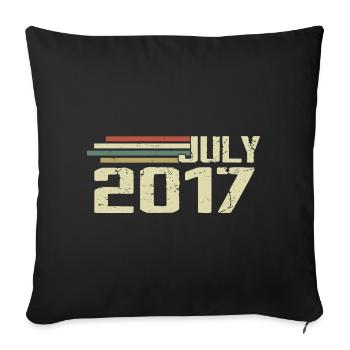 Anniversaire Juillet 2017 Année 2017 Juillet Millésime 2017 - Housse de coussin décorative 45 x 45 cm - noir - Devant