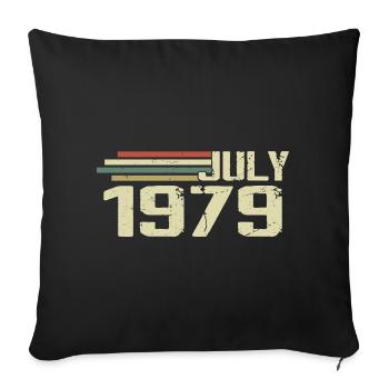 Anniversaire Juillet 1979 Année 1979 Juillet Millésime 1979 - Housse de coussin décorative 45 x 45 cm - noir - Devant