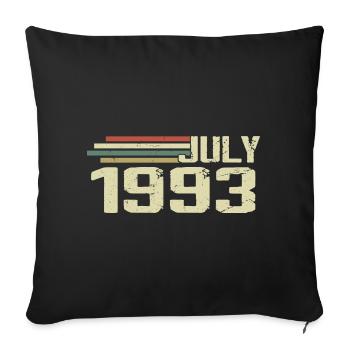 Anniversaire Juillet 1993 Année 1993 Juillet Millésime 1993 - Housse de coussin décorative 45 x 45 cm - noir - Devant
