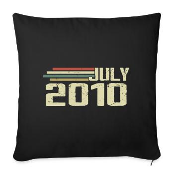 Anniversaire Juillet 2010 Année 2010 Juillet Millésime 2010 - Housse de coussin décorative 45 x 45 cm - noir - Devant
