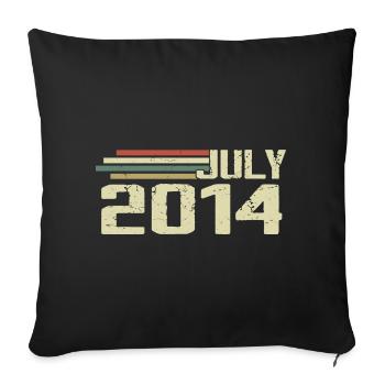 Anniversaire Juillet 2014 Année 2014 Juillet Millésime 2014 - Housse de coussin décorative 45 x 45 cm - noir - Devant