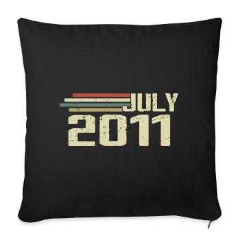 Birthday July 2011 Year 2011 July Year 2011 - Sofa pillowcase 17,3'' x 17,3'' (45 x 45 cm) - black - Front