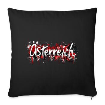 Autriche / Lettrage avec des touches de couleur - Housse de coussin décorative 45 x 45 cm - noir - Devant