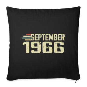 September 1966 Vintage Gift Idea September 1966 - Sofa pillowcase 17,3'' x 17,3'' (45 x 45 cm) - black - Front