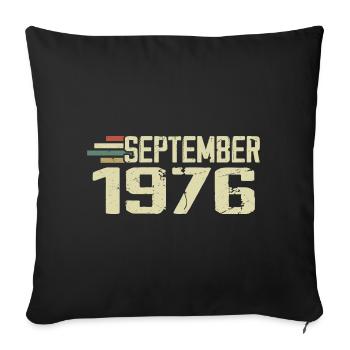 September 1976 Vintage Geschenkidee September 1976 - Sofakissenbezug 45 x 45 cm - Schwarz - Vorne