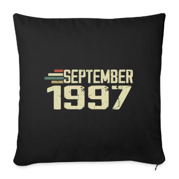 September 1997 Vintage Geschenkidee September 1997 - Sofakissenbezug 45 x 45 cm - Schwarz - Vorne