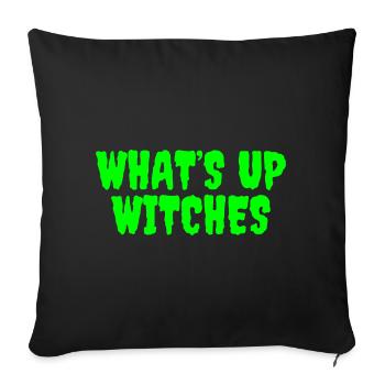 Vibrant Green Whats Up Witches Design - Sofa pillowcase 17,3'' x 17,3'' (45 x 45 cm) - black - Front
