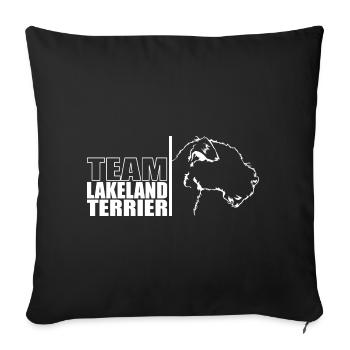 TEAM Lakeland Terrier Chien Chien Wilsigns - Housse de coussin décorative 45 x 45 cm - noir - Devant