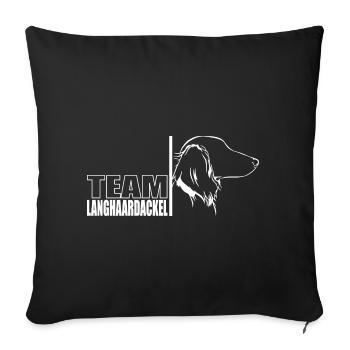 TEAM Long-haired Dachshund Dog Dog Wilsigns - Sofa pillowcase 17,3'' x 17,3'' (45 x 45 cm) - black - Front