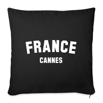 CANNES France Frankreich - Sofa pillowcase 17,3'' x 17,3'' (45 x 45 cm) - black - Front