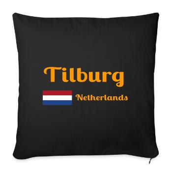 Tilburg, Netherlands- Stylish prints - Sofa pillowcase 17,3'' x 17,3'' (45 x 45 cm) - black - Front