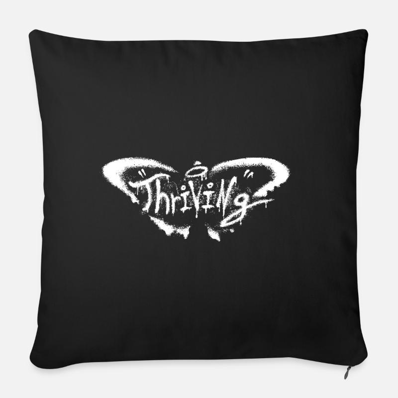Thriving Graffiti T-Shirt - Sofakissenbezug 45 x 45 cm - Schwarz