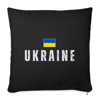 Ukrainian flag, Ukrainian pride - Sofa pillowcase 17,3'' x 17,3'' (45 x 45 cm) - black - Front
