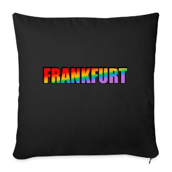 Francfort Gay Rainbow LGBT Pride - Housse de coussin décorative 45 x 45 cm - noir - Devant