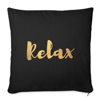 Yoga Relax Gold Handwriting Meditation Exclusive om - Sofa pillowcase 17,3'' x 17,3'' (45 x 45 cm) - black - Front