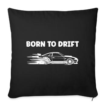 Voiture en vitesse et effluves de fumée - Housse de coussin décorative 45 x 45 cm - noir - Devant