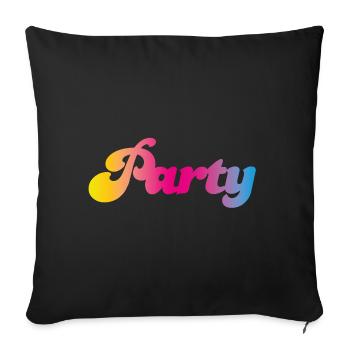 Party Verlauf feiern Mallorca farbenfroh Farbe Fun - Sofakissenbezug 45 x 45 cm - Schwarz - Vorne