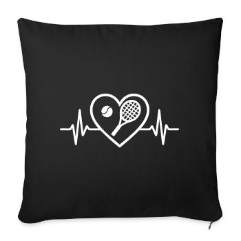 Heart Tennis - Sofa pillowcase 17,3'' x 17,3'' (45 x 45 cm) - black - Front
