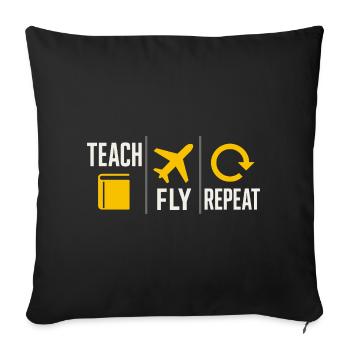 Instructeur de vol Cfi Pilote Instructeur d’aviation - Housse de coussin décorative 45 x 45 cm - noir - Devant